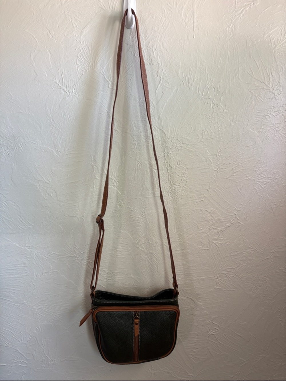 Sundance Green Crossbody with Brown Trim and Strap NWOT